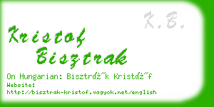 kristof bisztrak business card